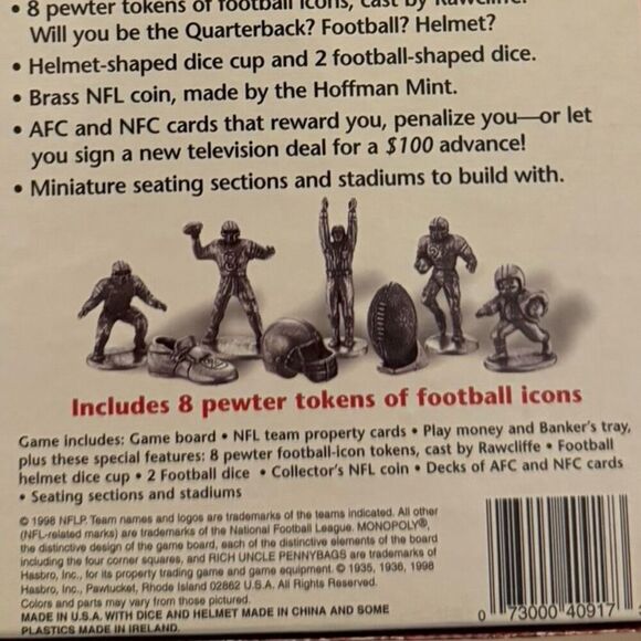 NEW Monopoly NFL Official Limited Collector's Edition Complete Open Box - Picture 10 of 11